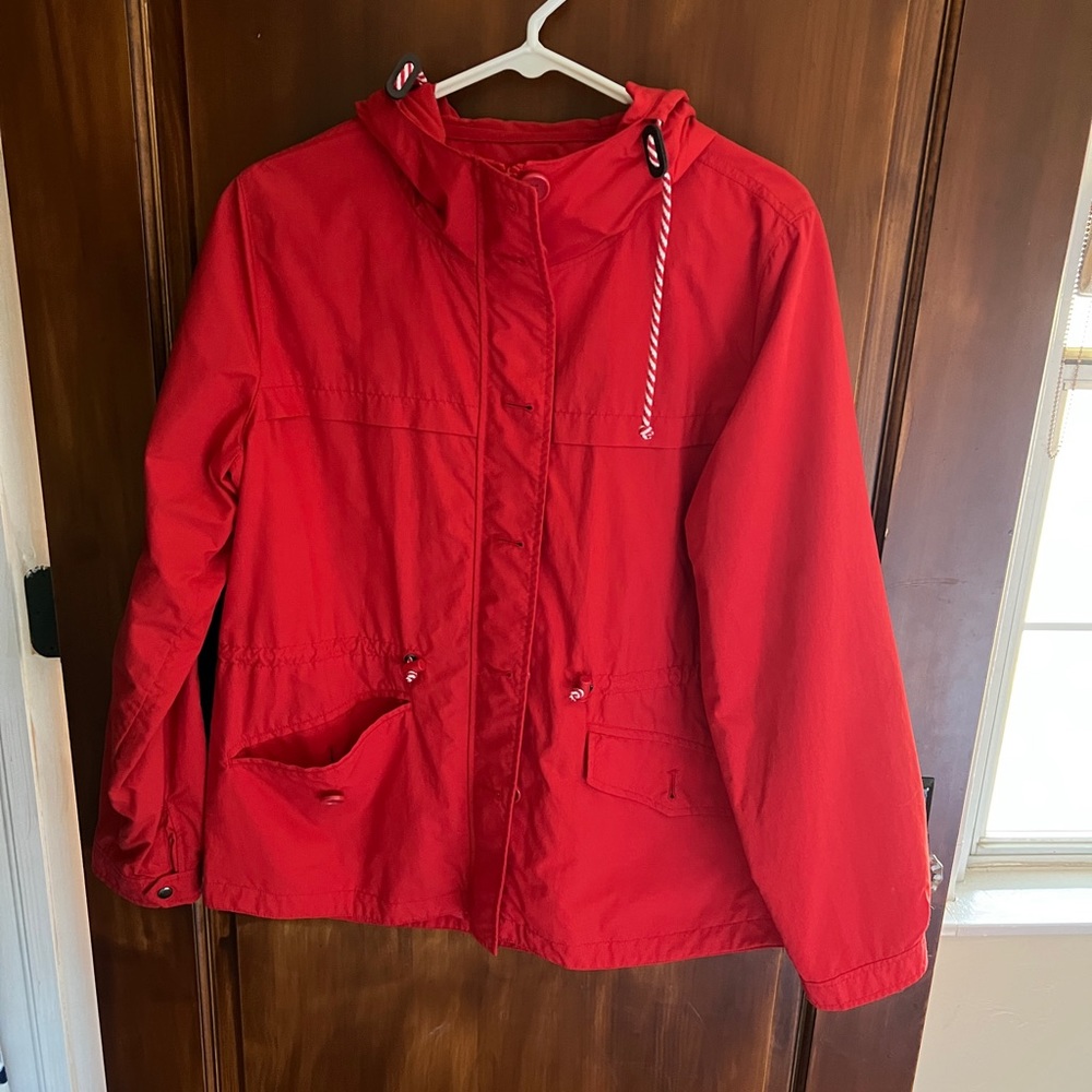J Crew Red Raincoat